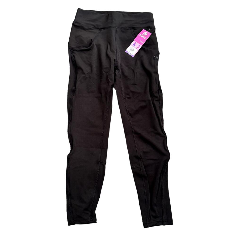 Pop Fit Clothing Flip Phone Leggings in Black, Size L
